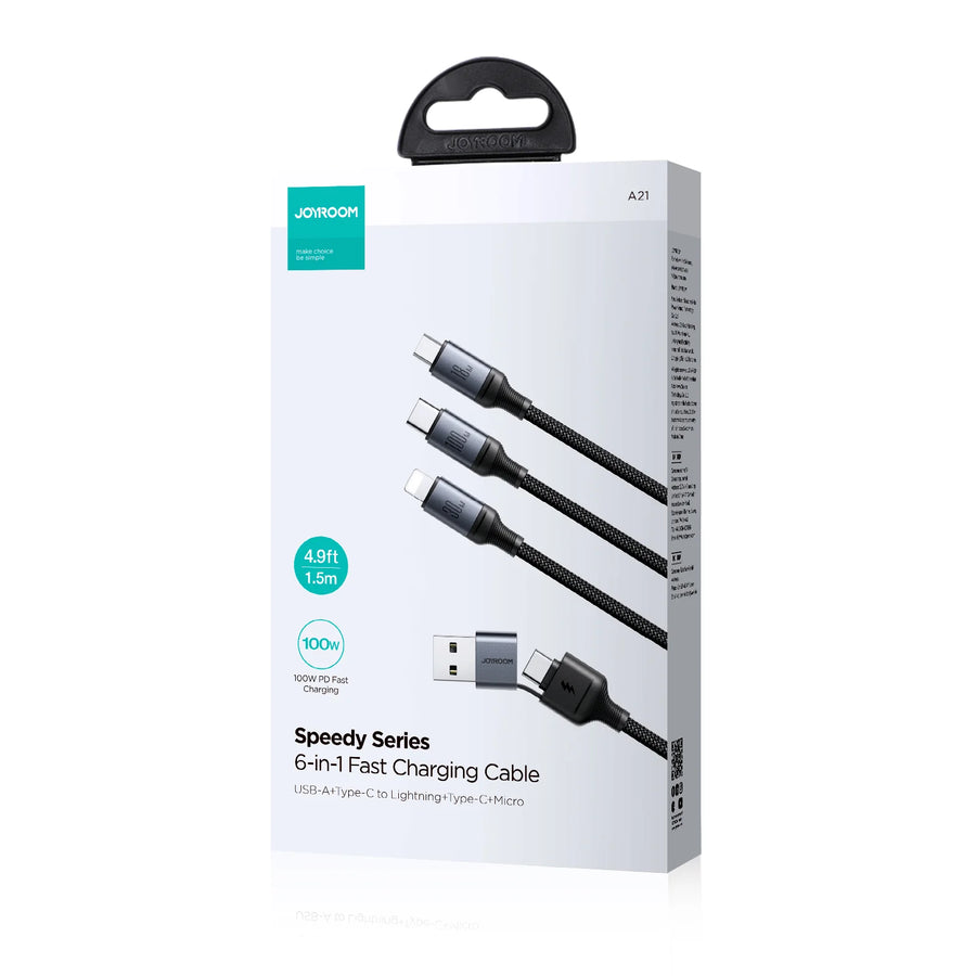 JOYROOM Speedy Series 6-in-1 Fast Charging Cable Black