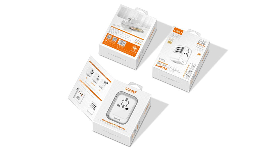 LDNIO Z6 3 USB Ports 65W Travel Adapter