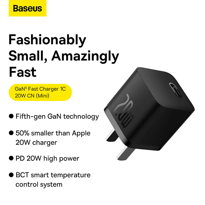 Fast Charger 1C 20W CN (Mini) Black Baseus GaN5