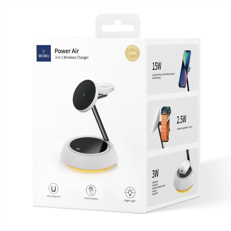 WIWU Wi-W002 3 in 1 Cable Less Charger With Adjustable ambient light