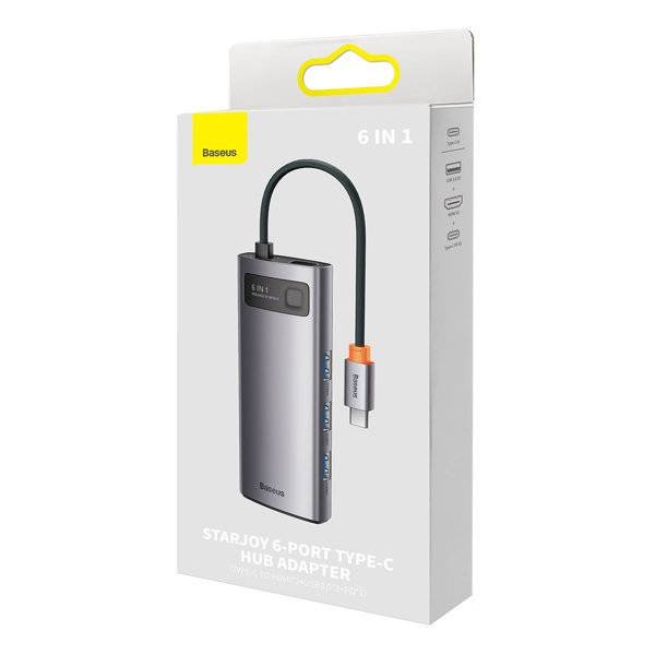 Baseus 6-in-1 HUB Docking Station Gray