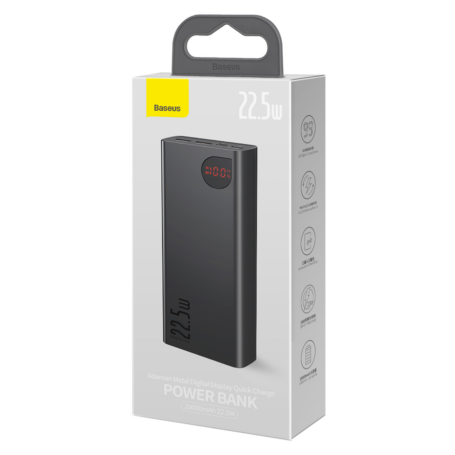 Baseus 20000mAh 22.5W Metal Power Bank Black