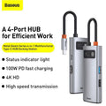 4-in-1 Metal HUB Docking Station Gray