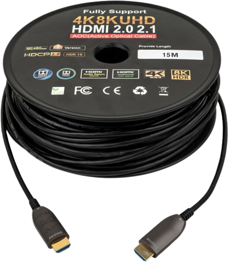 15m AOC Fiber HDMI Cable 4K/8K UHD