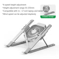 JF-055A1 Laptop Stand with Cooling Fan - 6-Speed Adjustment, Foldable and Portable Design
