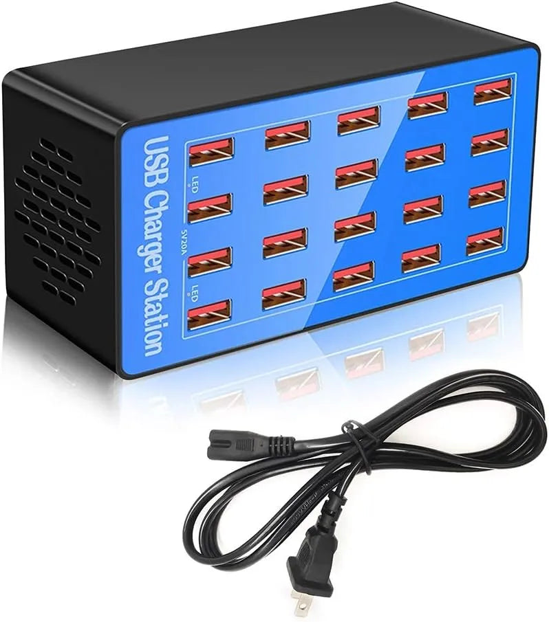 20-Port 100W USB Charging Station