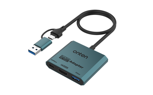 ONTEN 3 -in -2 USB-C&USB-A to HDMI Adapter