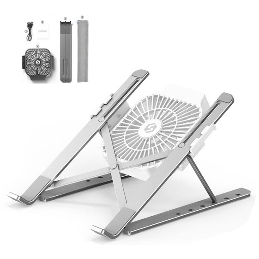 JF-055A1 Laptop Stand with Cooling Fan - 6-Speed Adjustment, Foldable and Portable Design