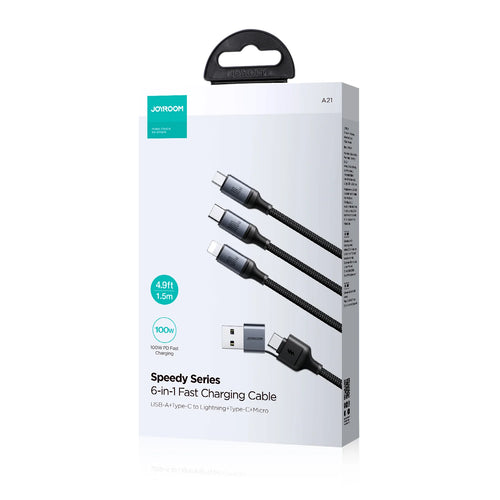 JOYROOM Speedy Series 6-in-1 Fast Charging Cable Black