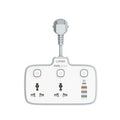 LDNIO SC2413 2-Outlet Universal Extension Socket with PD &amp; QC 3.0 Fast Charger