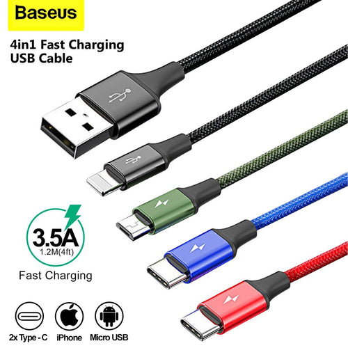 Baseus Fast 4-in-1 Cable - iP+Type-C(2)+Micro