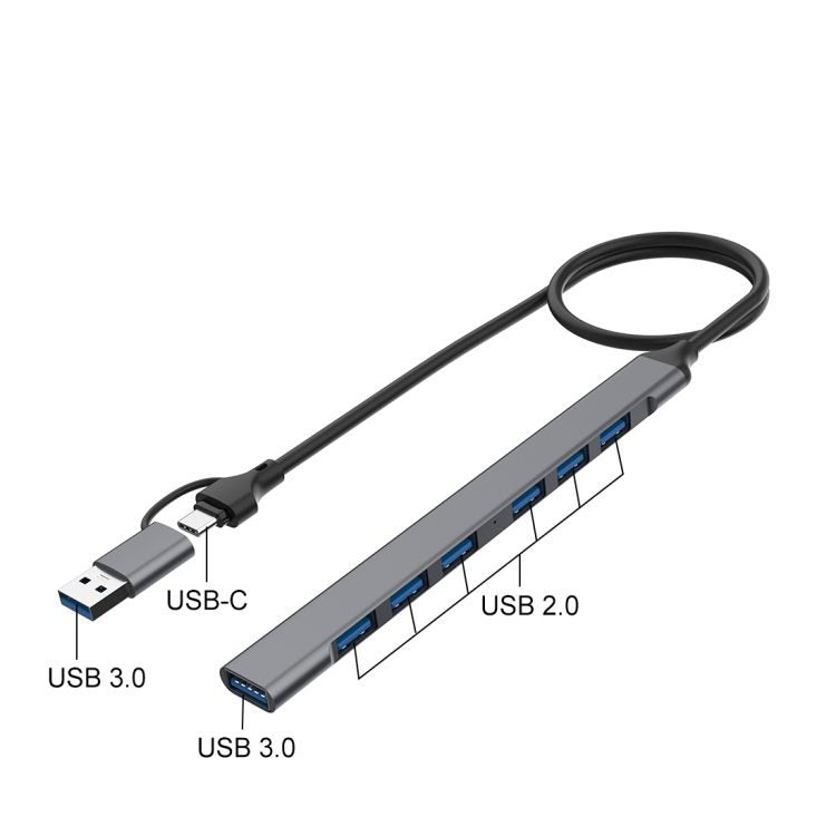 ONTEN 2in1 Hub USB 2.0x6+USB 3.0 UCA9702