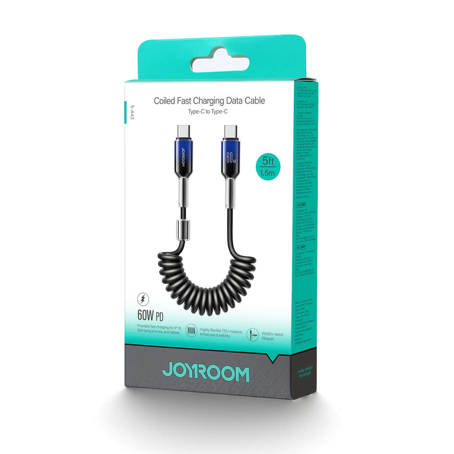JOYROOM S-A43 60W Coiled C-C Cable 1.25M