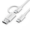 UGREEN US264 Usb-C To Usb-C + Usb-A Cable 1M White 40934