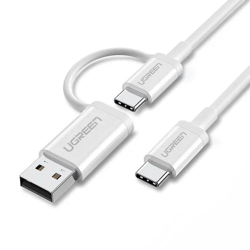 UGREEN US264 Usb-C To Usb-C + Usb-A Cable 1M White 40934
