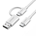UGREEN US264 Usb-C To Usb-C + Usb-A Cable 1M White 40934