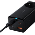 Baseus GaN3 Pro Desktop Powerstrip AC+2U+2C 65W - EU Black with Free Xiaobai Fast Charging Cable