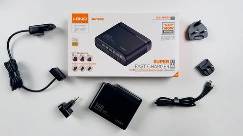 LDNIO A6140C 140W Super Fast charging 1.5M replaceable plug extension cord LED display