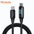 McDodo CA-3610 5A 100W Type-C to Type-C Charging Cable, 1.2m Auto Power Off Transparent Data Cable with Digital Display