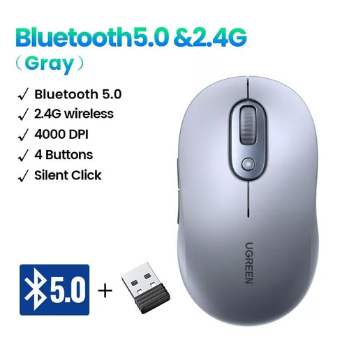 UGREEN M556 Dual-Mode Wireless Mouse – 4000DPI | Bluetooth