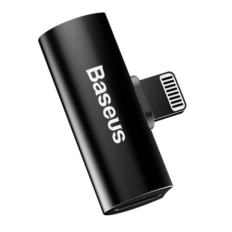 Baseus iP Male to Dual iP Female Adapter L46 in Black