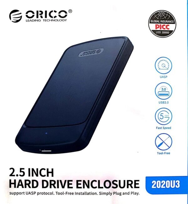 ORICO 2.5-Inch Hard Drive Enclosure (2020U3) with USB 3.0