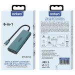ONTEN 6 in 1 USB-C 3-Port Hub