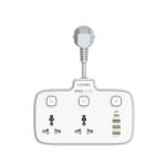 LDNIO SC2413 2-Outlet Universal Extension Socket with PD & QC 3.0 Fast Charger