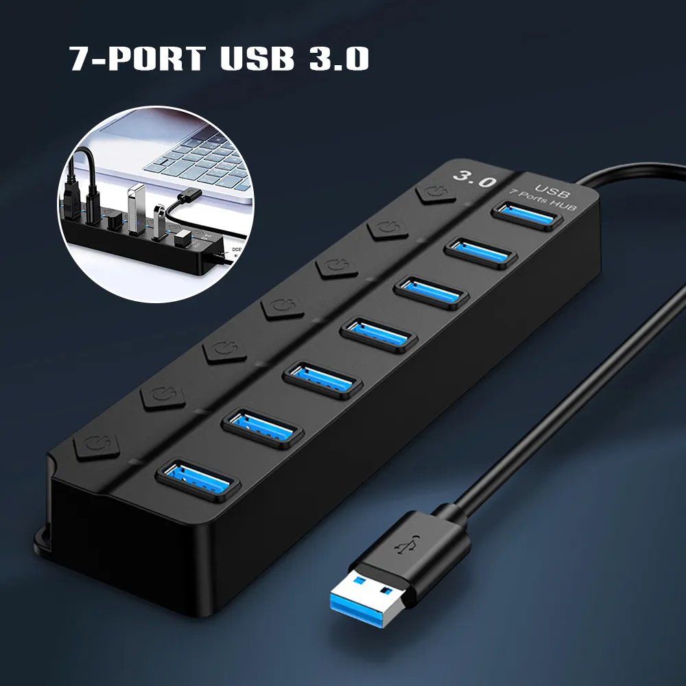7-Port USB 3.0 Hub with Switch