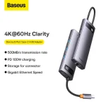 Baseus Metal Gleam 6-in-1 USB-C Hub with HDMI & RJ45