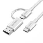 UGREEN US264 USB-C to C+A Cable 1M White